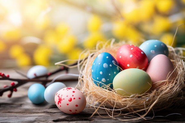 Iscrizione di Pasqua da caramelle con uova colorate