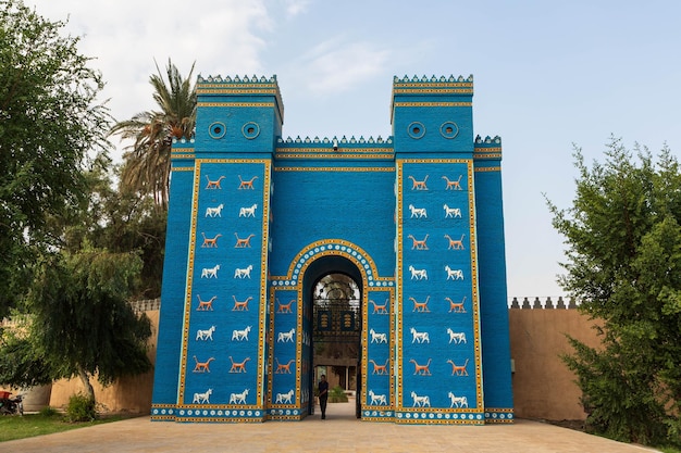 Ishtar Blue Gate l'ottava porta della città interna di Babilonia. Iraq