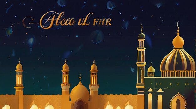 Islamic eid al fitr banner ai Foto