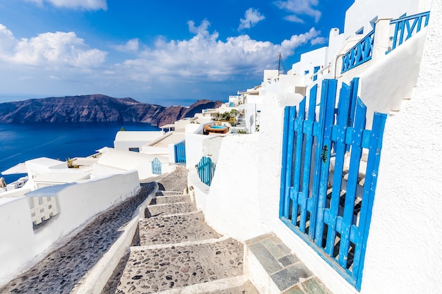 Isola bianca e blu di Santorini, Grecia