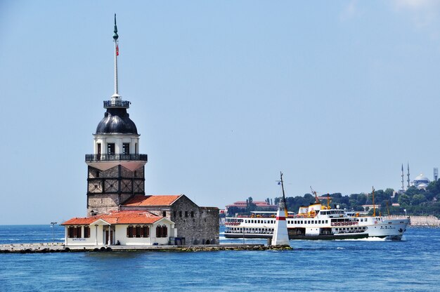 Isola della Vergine. Vista panoramica dell'isola e del Bosforo. 10 luglio 2021 Istanbul, Turchia