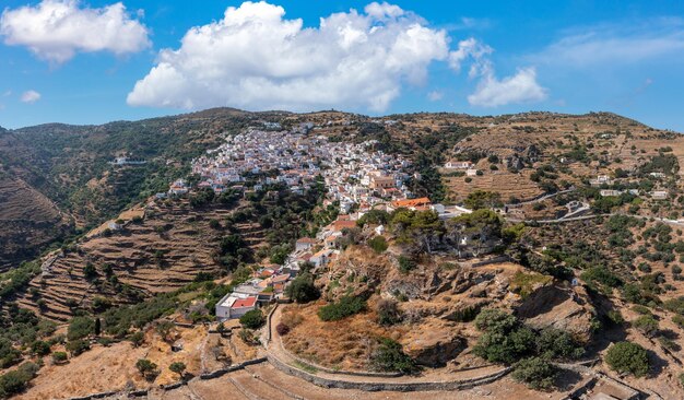 Isola di Kea, Grecia Visto dal drone di Ioulis chora