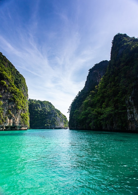 Isola di Phi Phi Leh della baia del Maya, Krabi Tailandia