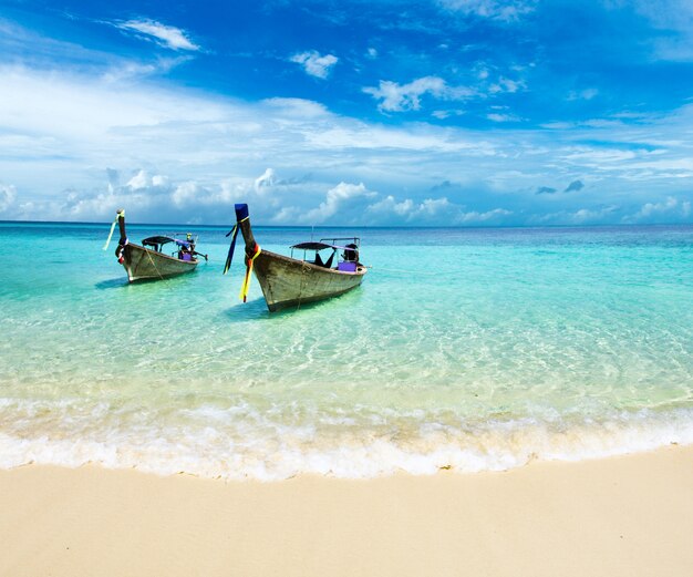 Isola tropicale con spiaggia di sabbia bianca e mare