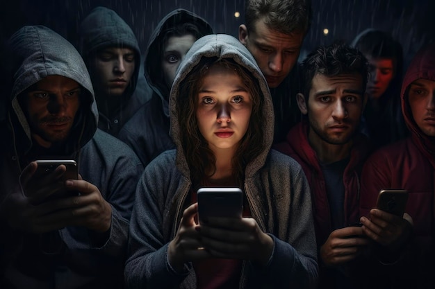 Isolamento dai social media Uso di smartphone senza cervello