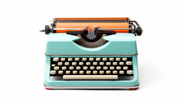 Isolamento di macchina da scrivere manuale d'epoca su sfondo bianco