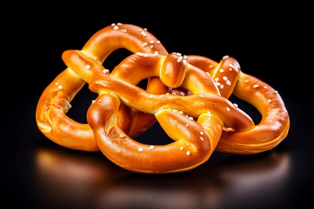 Isolamento realistico dei pretzel su uno sfondo bianco