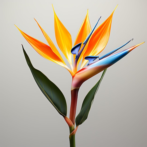 Isolato colorato del fiore dell'uccello del paradiso che mostra il concetto creativo drammatico del design dell'idea