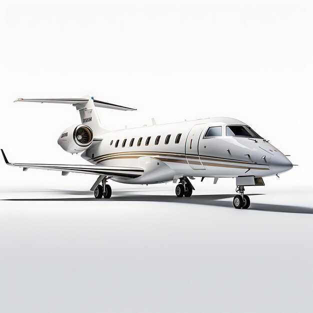 Isolato da Bombardier Learjet 45Xr 2004 Light Business Jet su White Bac su White BG Blank Clean