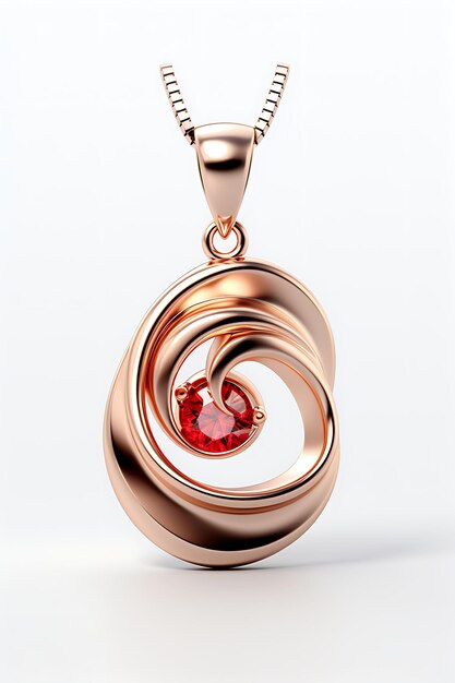 Isolato di Abstract Spiral Pendant Collante contemporaneo Copper Spiral Clipart Game Asset Concept