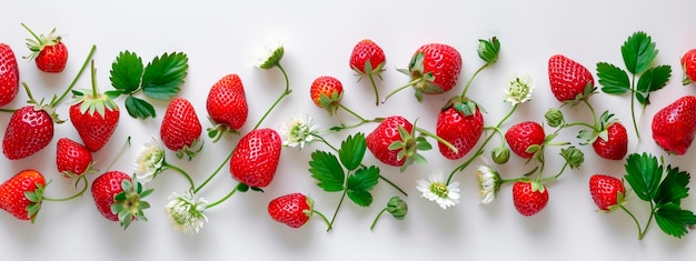 isolato di fragola su sfondo bianco Focalizzazione selettiva