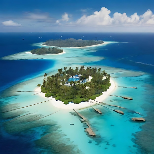 Isole panoramiche di Lakshadweep generate dall'AI