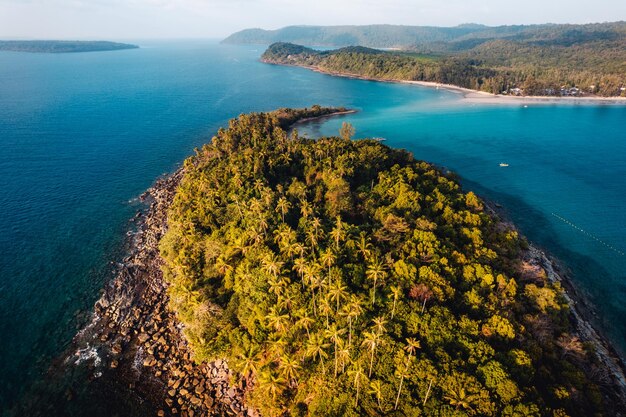 Isole tropicali e palme a vista d'uccello