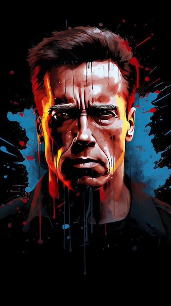 ispirazione da Terminator illustrazione a colori dell'acqua carta da parati dinamica vettoriale sfondo nero con schizzi in movimento dinamico