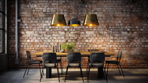 Ispirazione per l'interior design della bellezza della sala da pranzo in stile Industrial Urban