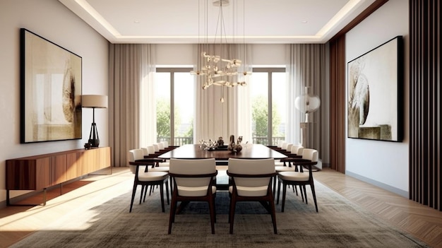 Ispirazione per l'interior design della bellezza della sala da pranzo in stile minimalista moderno