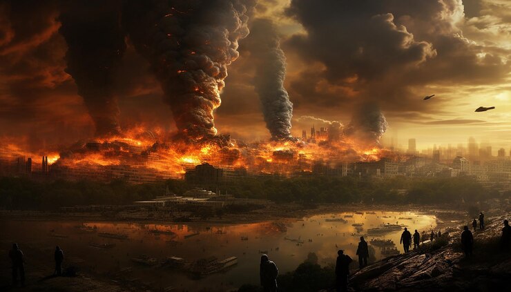 Foto israele futuristico come zona di guerra
