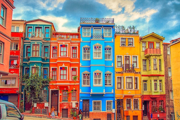 ISTANBUL TURCHIA 27 settembre 2018 Case colorate del quartiere Balat