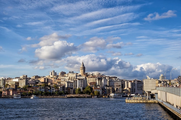 Istanbul Turchia 4 settembre 2021 Vista panoramica della Torre di Galata da Eminonu