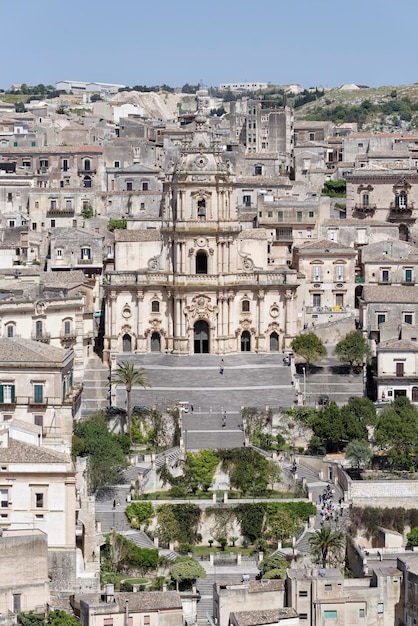 Italia Sicilia Modica Provincia di Ragusa Cattedrale di San Giorgio facciata barocca