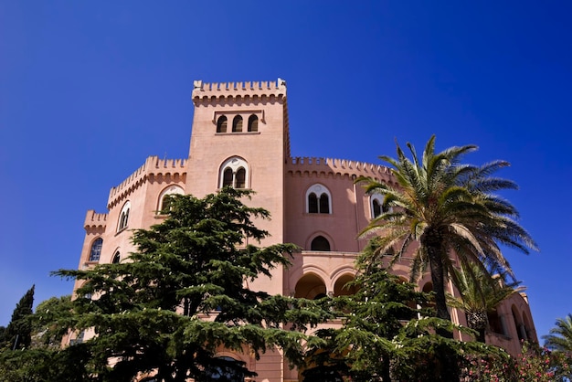 Italia, Sicilia, Palermo, veduta del castello Utvegio, sul monte Pellegrino
