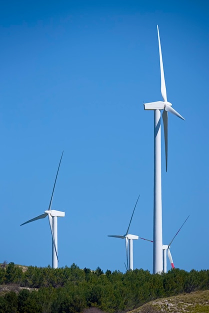 ITALIA, Sicilia, provincia di Catania, campagna, turbine eoliche