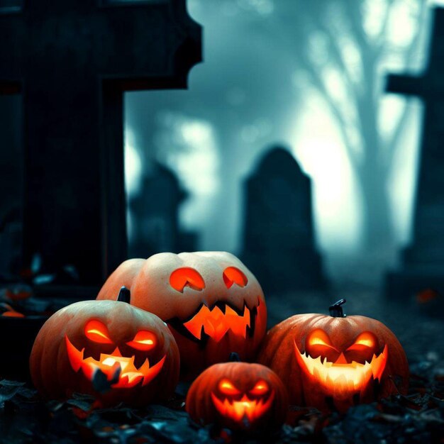 Jack o lanterna zucca o sfondo di Halloween
