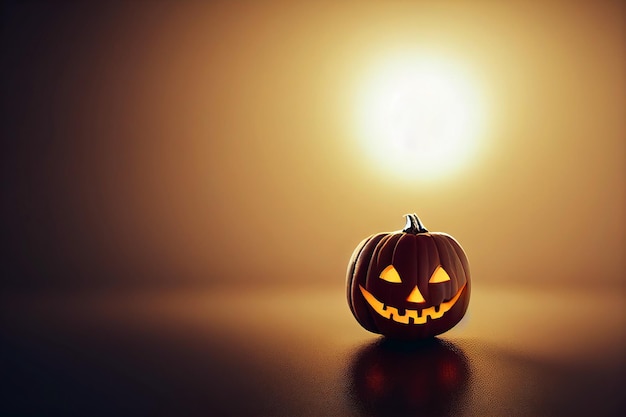 Jack-o-lanterns Scena di Halloween, illustrazione 3D