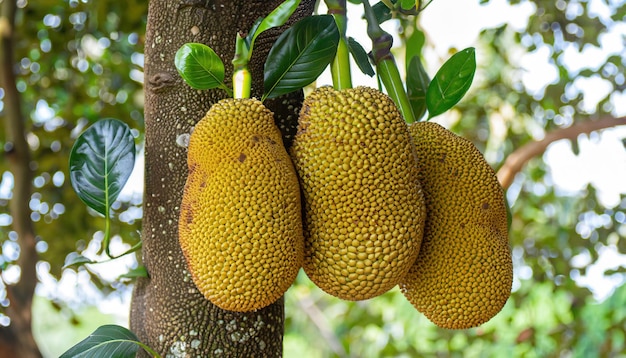 Jackfruit appeso all'albero di jackfruit