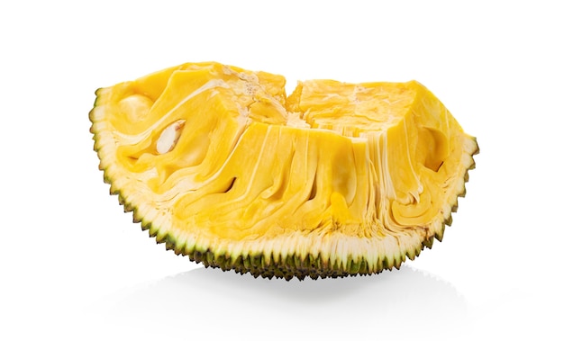 Jackfruit isolato su superficie bianca