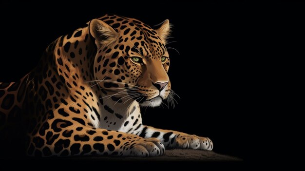 Jaguar con sfondo nero illustrazione 8