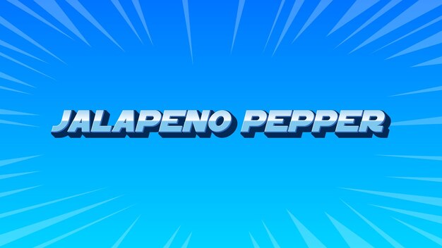 Jalapeno Pepper 3D Testo blu