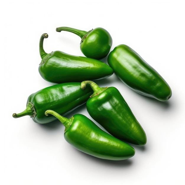 Jalapenos isolati su sfondo bianco IA generativa