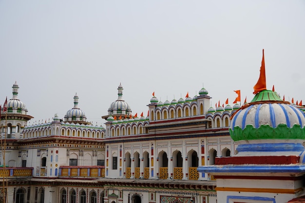 Janakpur dhaam immagine della metà superiore del palazzo della nascita di sita mata in nepal