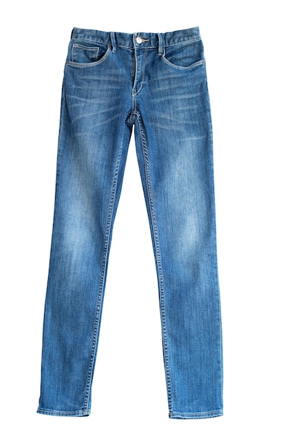 Jeans blu isolati su bianco