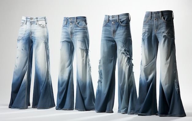 jeans da donna che tagliano le slitte in modo isolato su uno sfondo trasparente