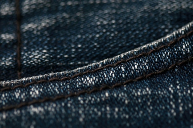 Jeans denim texture close up focus solo un punto morbido sfondo blured sfondo