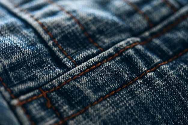 Jeans denim texture close up focus solo un punto morbido sfondo blured sfondo