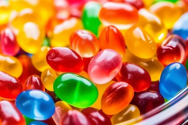 Jelly beans e un set di marcatori colorati per progetti creativi