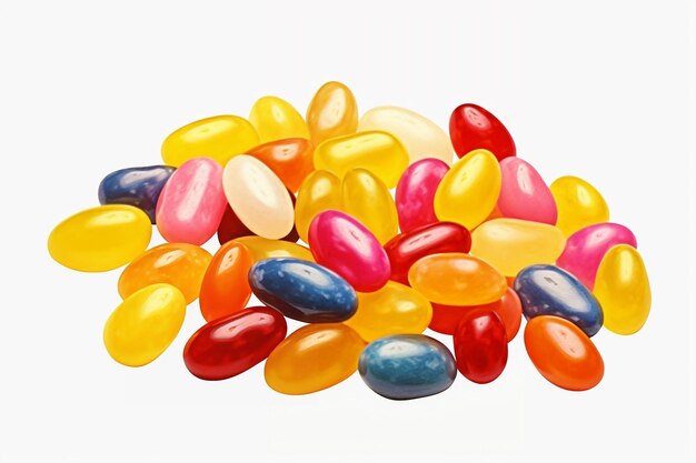 Jellybeans su sfondo bianco Ai generativa