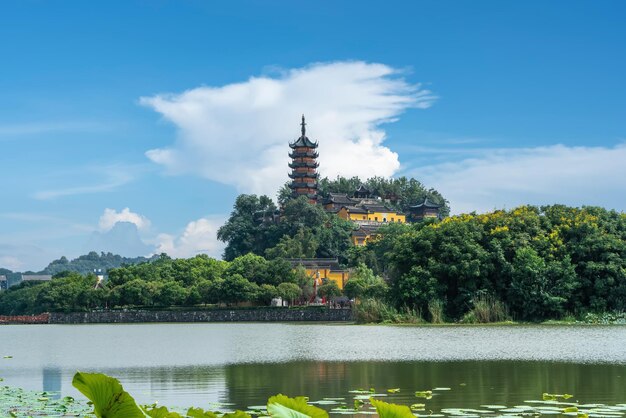 Jinshan Temple antica architettura paesaggio Street View