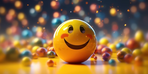 Joyful Emoji Background World Emoji Day e Happy Day Generative Ai