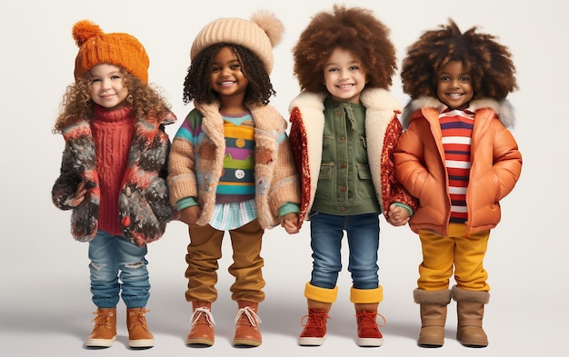 Joyful Winter Trends in Kids39 Moda isolata su uno sfondo trasparente