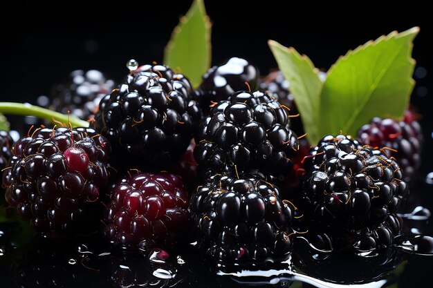 Juicy Blackberry con gocce Fotografia commerciale