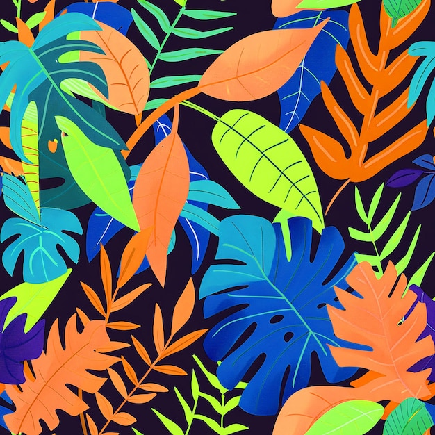 Jungle Pattern Design per lo sfondo Social Media Industria dell'imballaggio e media digitali