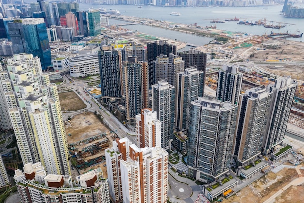 Kai Tak, Hong Kong 16 marzo 2019: Vista dall'alto della città di Hong Kong