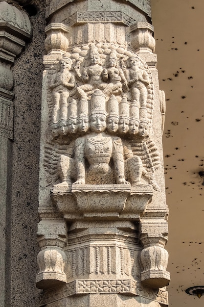 Kanchipuram India Vista del tempio Sri Ekambaranathar a Kanchipuram Dettagli dell'architettura