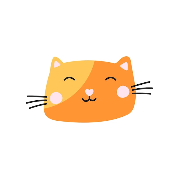 Kawaii cartone animato gatto vettore ottimo per bambini decorazione applicazioni mobili e emoji stile grafica