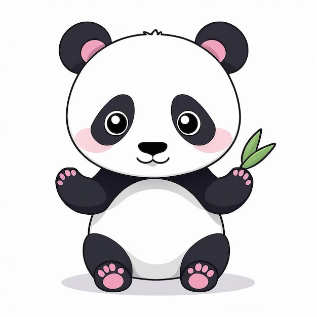 Kawaii Panda Illustration Card Design vettoriale semplice e carino