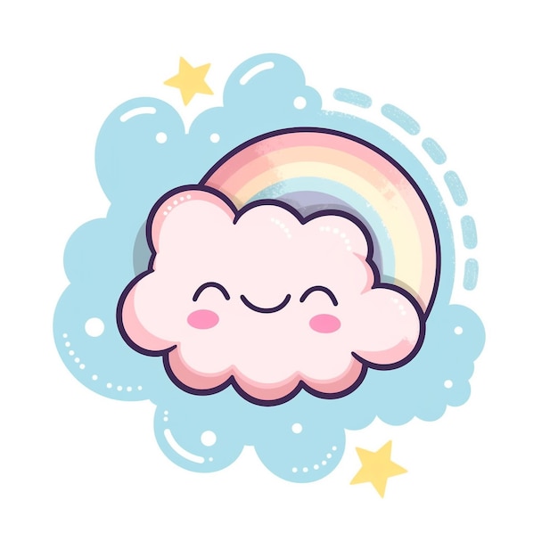 Kawaii rainbow clipart carino